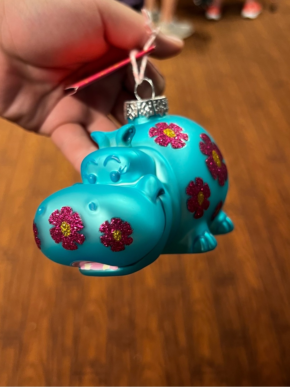 Disney Parks 2026 Small World Hippo Glass Ornament NEW